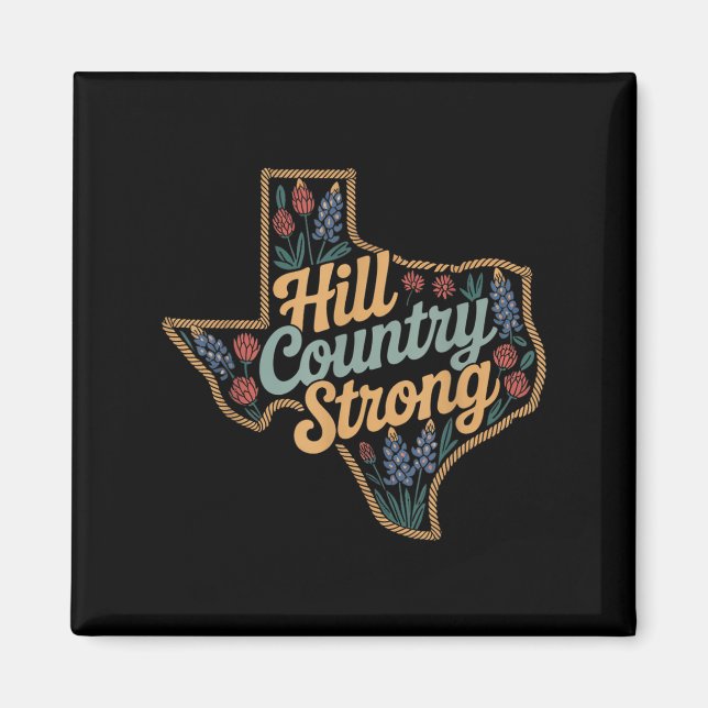 Imã Texas Hill Country 2025 Texas Strong Retro Motivat (Frente)