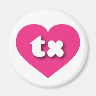 Imã Texas Hot Pink Heart - Amor
