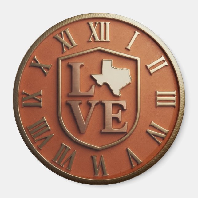 Imã Texas Love Shield Orange Gold (Frente)