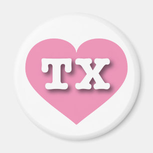 Imã Texas Pink Heart - Eu adoro TX