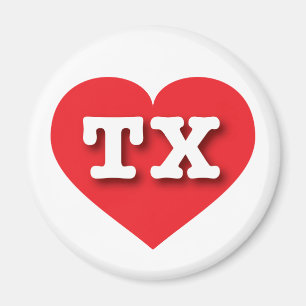 Imã Texas Red Heart - Eu adoro TX