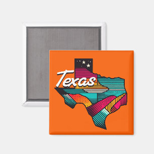 Imã Texas Retro Sunset Lone Star State Souvenir