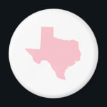 Imã Texas Rosa<br><div class="desc">Mapeie a forma do estado do Texas em tom bonito contra o rosa. O fundo é personalizável. Escolha sua cor favorita para criar sua própria lembrança.</div>