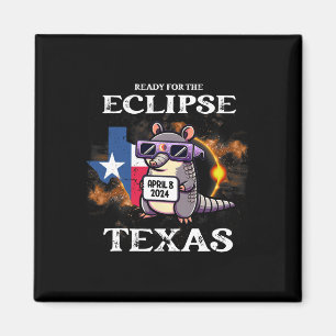 Imã Texas Solar Eclipse 2024 abril 8 Funny Armadillo F