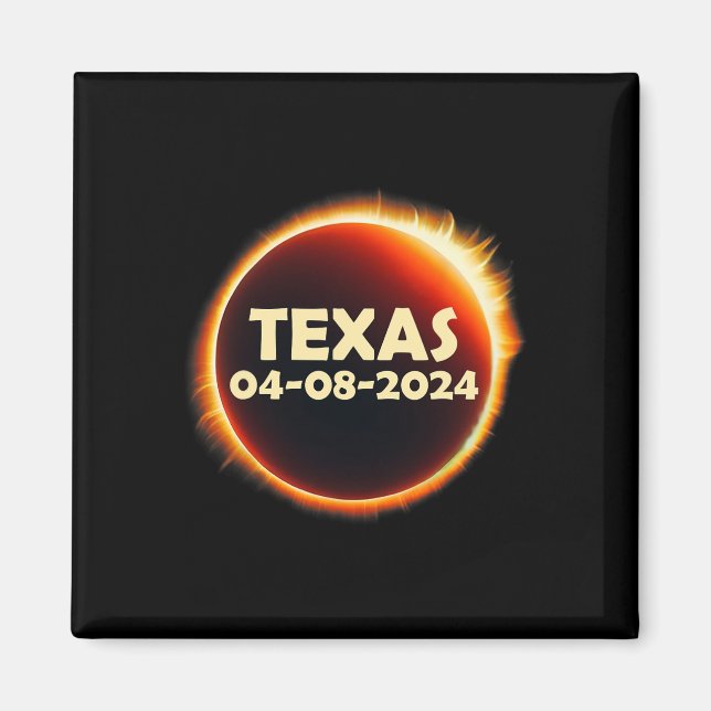 Imã Texas Solar Eclipse 2024 abril 8 Totality Texas (Frente)