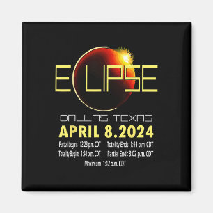 Imã Texas Solar Eclipse 2024 Solar Eclipse Engraçado T