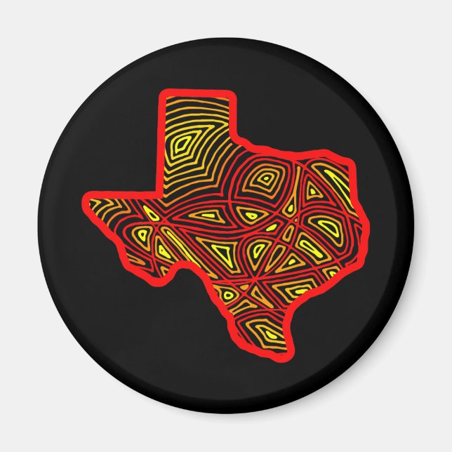 Imã Texas State Scribbleprint (Frente)