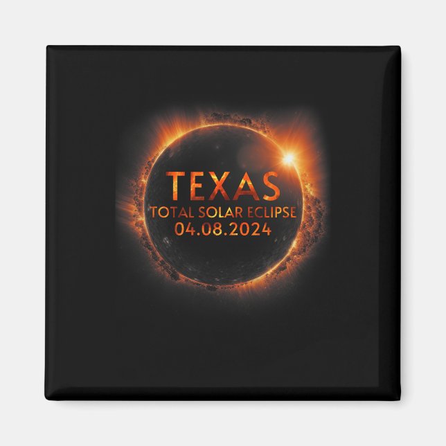 Imã Texas Total Solar Eclipse 8 de abril de 2024 Texas (Frente)