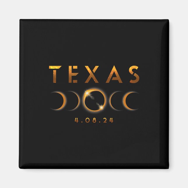 Imã Texas Total Solar Eclipse 8 de abril de 2024 Texas (Frente)