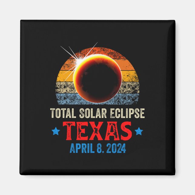 Imã Texas Total Solar Eclipse 8 de abril de 2024 Texas (Frente)