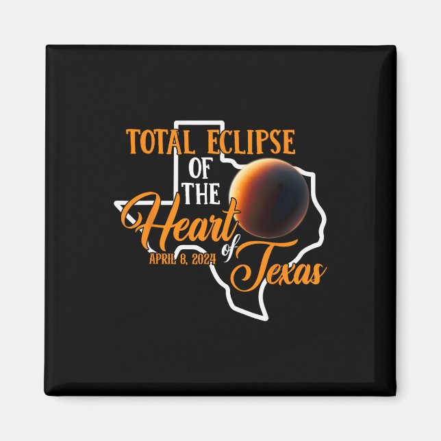 Imã Texas Total Solar Eclipse April 8 2024 Usa Map Tot (Frente)