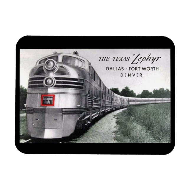Ímã Texas Zephyr Train Vintage (Horizontal)