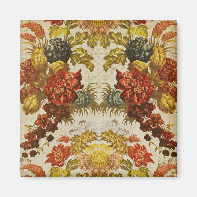 Imã Têxtil com padrão floral repetitivo (Frente)