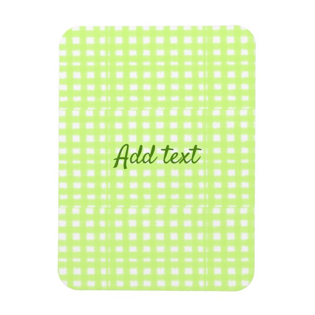 Ímã Texto adicional personalizado do ginham de xadrez  (Vertical)