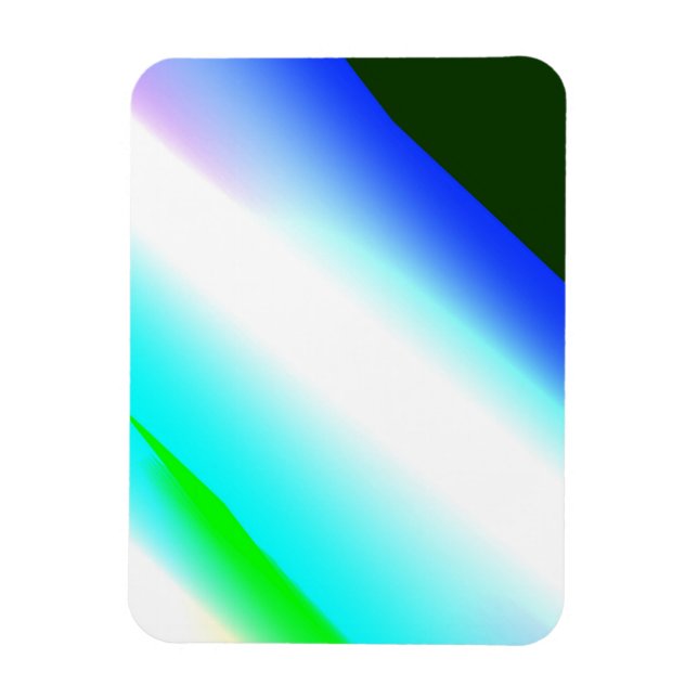 Ímã Texto azul verde do arco-íris abstrato (Vertical)