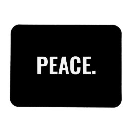 Ímã Texto branco e preto da paz minimalista contra a g
