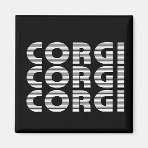 Imã Texto Branco Moderno do Corgi