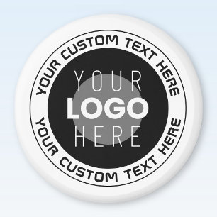 Imã Texto Circular Editável & Logotipo Substituível