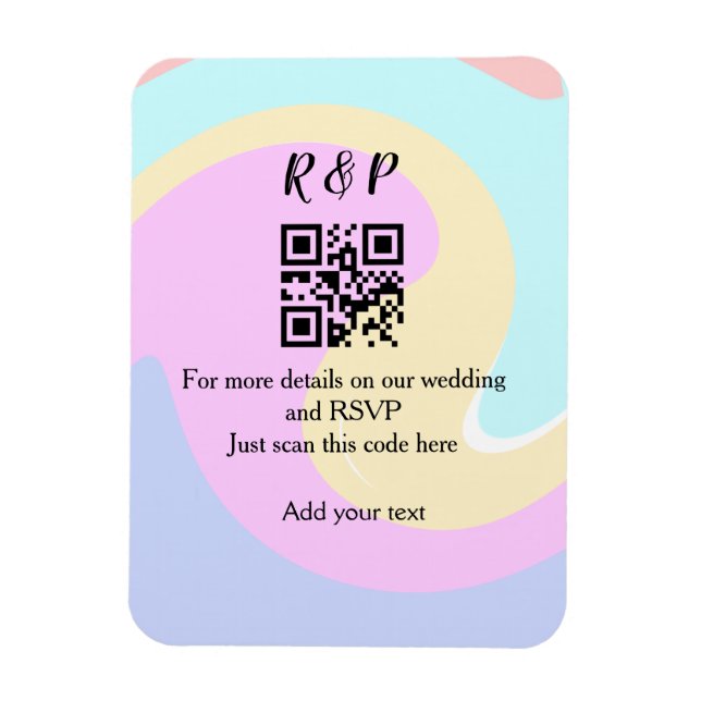 Ímã Texto de adição de nome do site de casamento rsvp  (Vertical)