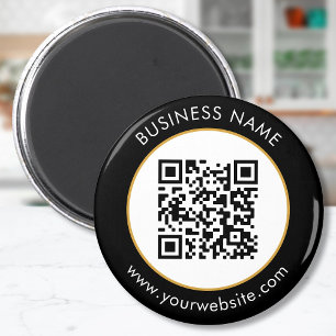 Imã Texto de código QR personalizado branco preto