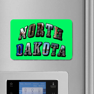 Ímã Texto de Imagem de Dakota do Norte
