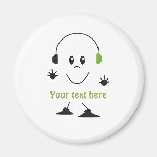 Imã Texto de Música Personalizado Personagem de Fones