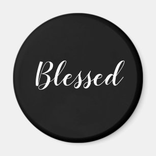 Imã Texto de script personalizado preto e branco aben