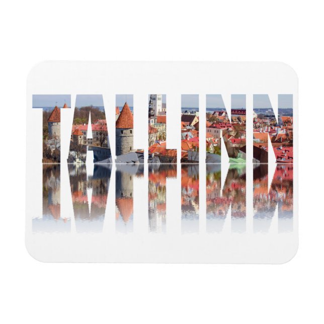 Ímã texto de Tallinn composto de velho (Horizontal)