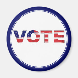 Imã Texto De Votação Em Cores De Sinalizador Azul