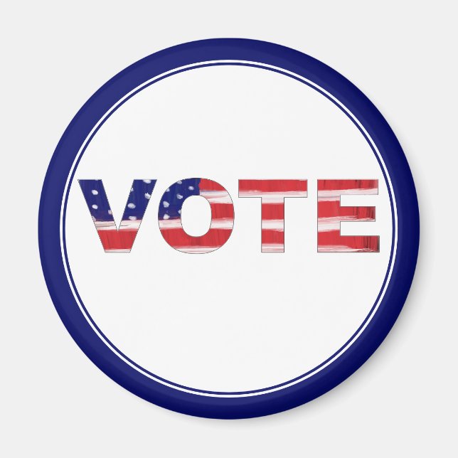 Imã Texto De Votação Em Cores De Sinalizador Azul (Frente)