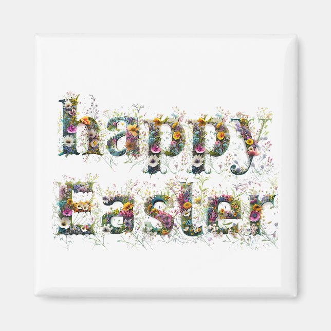 Imã Texto decorativo do felz pascoa (Frente)