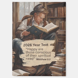 Imã Texto do ano de 2026 Homem Lendo