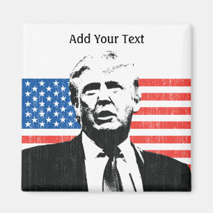 Imã Texto do costume da bandeira americana de Donald