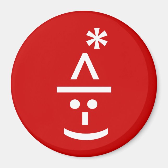 Imã Texto do Elf Emoticon Xmas ASCII (Frente)