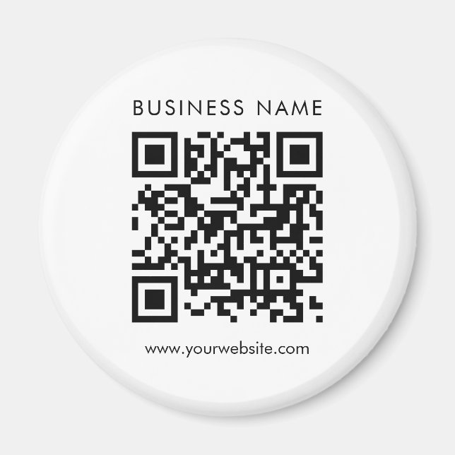 Imã Texto do logotipo de código QR para empresas perso (Frente)