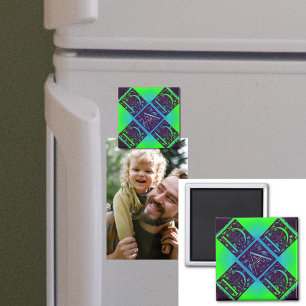 Imã Texto do Rico Pai Fundo azul verde