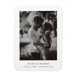 Ímã Texto e Foto Elegante Simples | Salvar a data