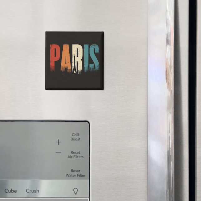 Imã Texto e Silhueta de Paris (In Situ (Fridge))