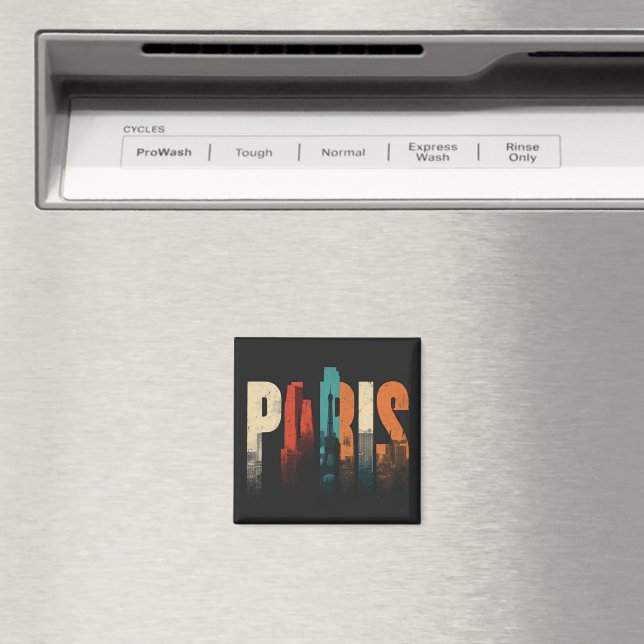 Imã Texto e Silhueta de Paris (In Situ (Dishwasher))