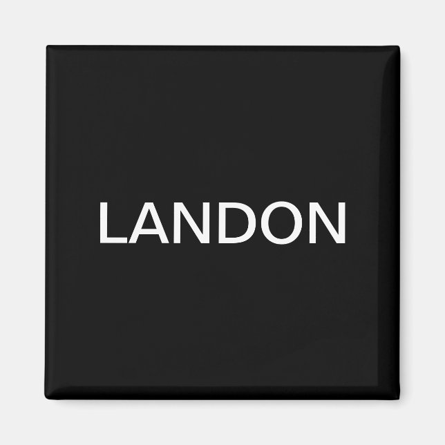 Imã Texto Editável Moderno | Preto e branco (Frente)