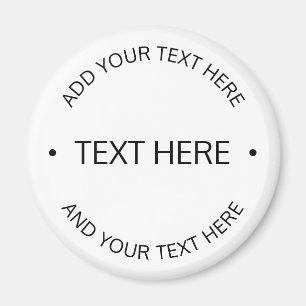 Imã Texto Editável Simples Moderno Branco e Preto