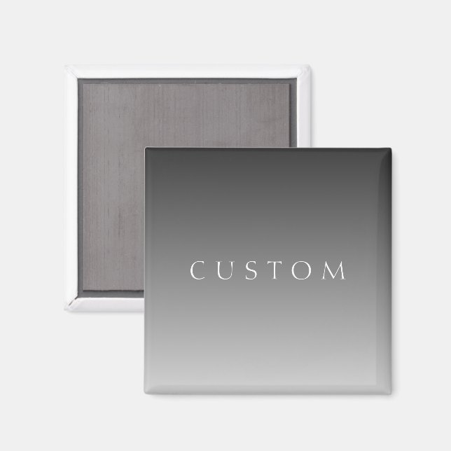 Imã Texto Elegante em Gradiente Ombre Cinza Moderno Si (Front/Back)