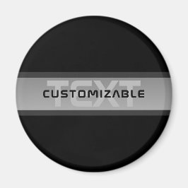 Imã Texto em Camadas Personalizável Moderno | Preto e