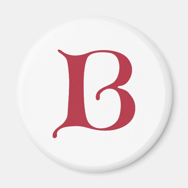 Imã Texto em inglês Gótica Monograma - letra B (Frente)