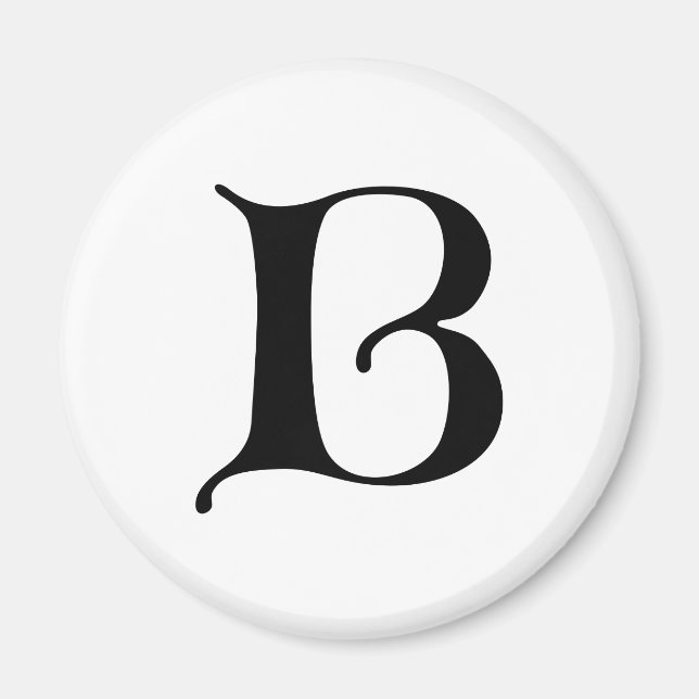 Imã Texto em inglês Gótica Monograma - letra B (Frente)