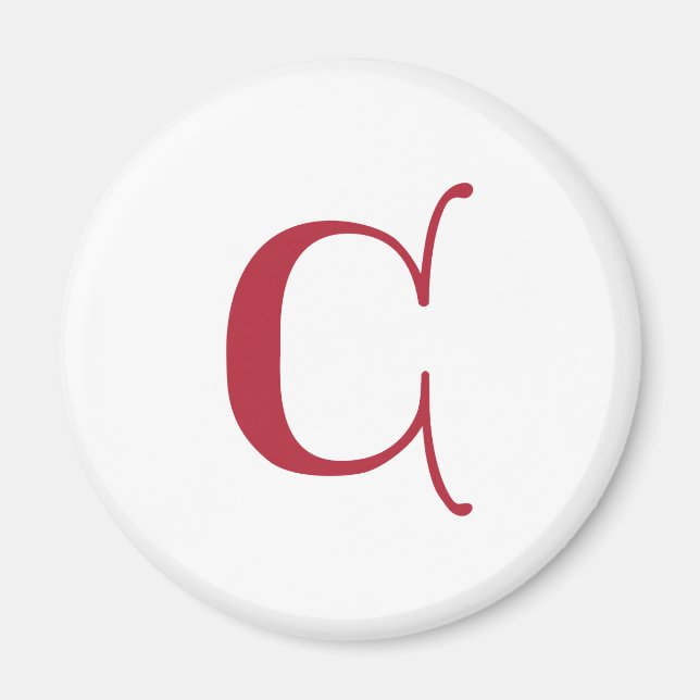 Imã Texto em inglês Gótica Monograma - letra C (Frente)