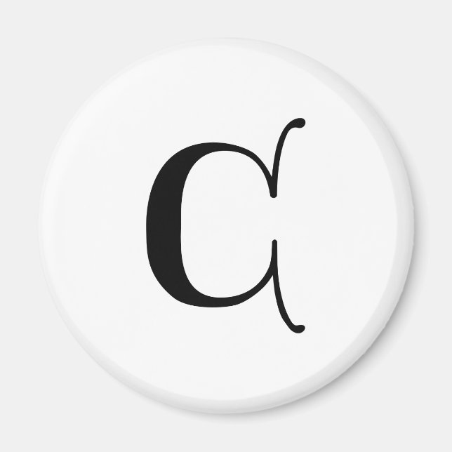 Imã Texto em inglês Gótica Monograma - letra C (Frente)