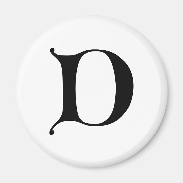 Imã Texto em inglês Gótica Monograma - letra D (Frente)