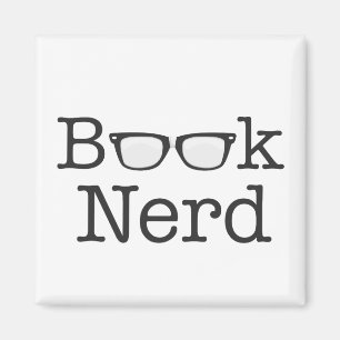 Imã Texto engraçado dos espetáculos do nerd do livro