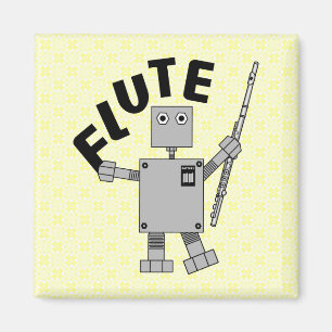 Imã Texto Flute Robot